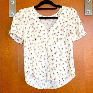 Short sleeve v neck blouse